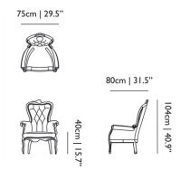 smoke fauteuil moooi dimensions