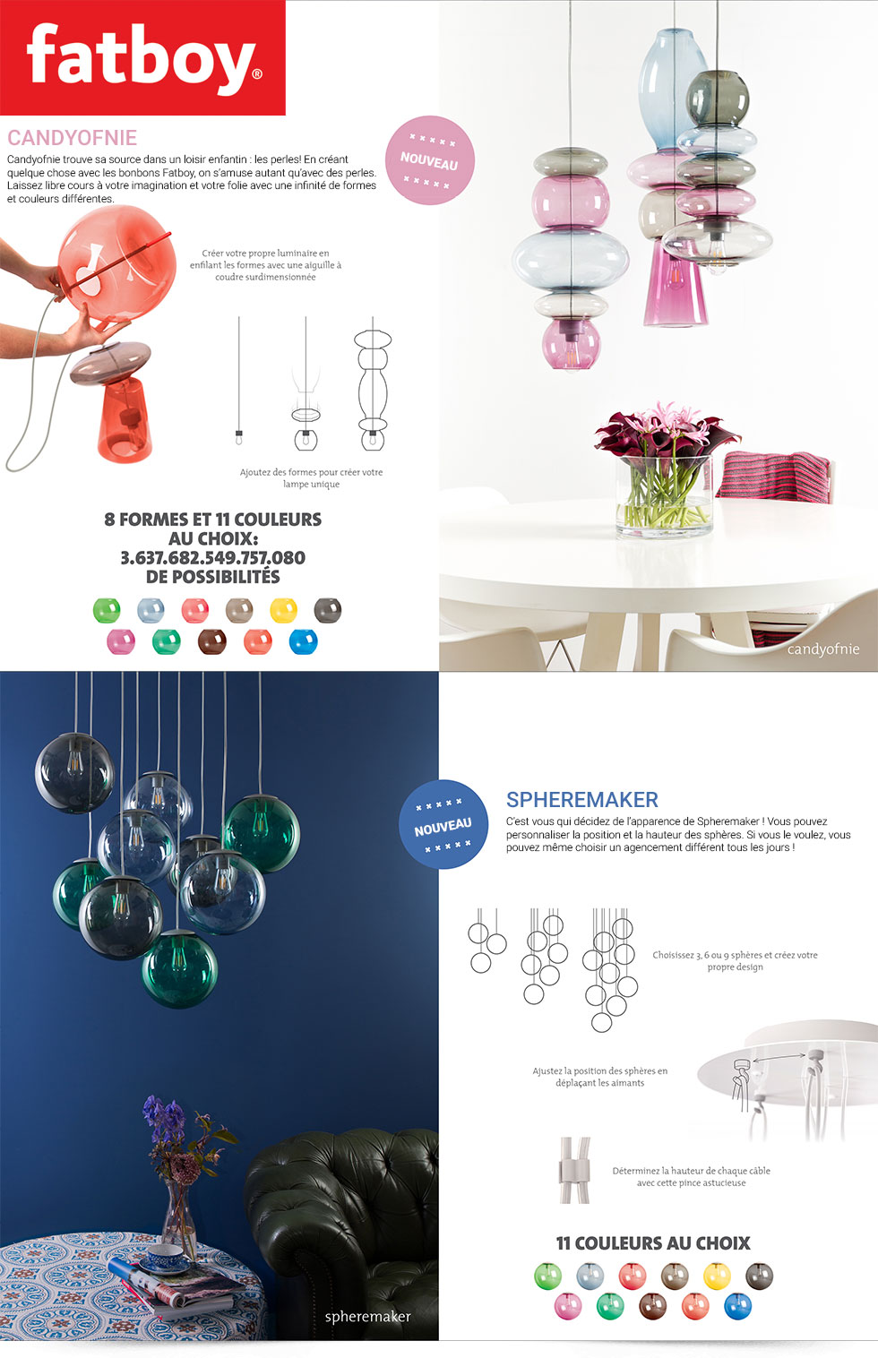 Suspensions Candyofnie et Spheremaker de Fatboy