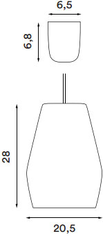 Dimensions suspension Bell de Northern Lighting