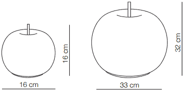 Dimensions lampe de table Kushi Kundalini