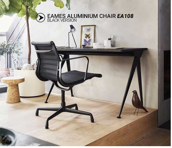 Eames aluminium Chair EA 108 Noir