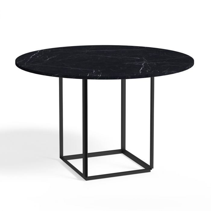 Table de repas ronde Florence - Marbre Noir, 145 cm