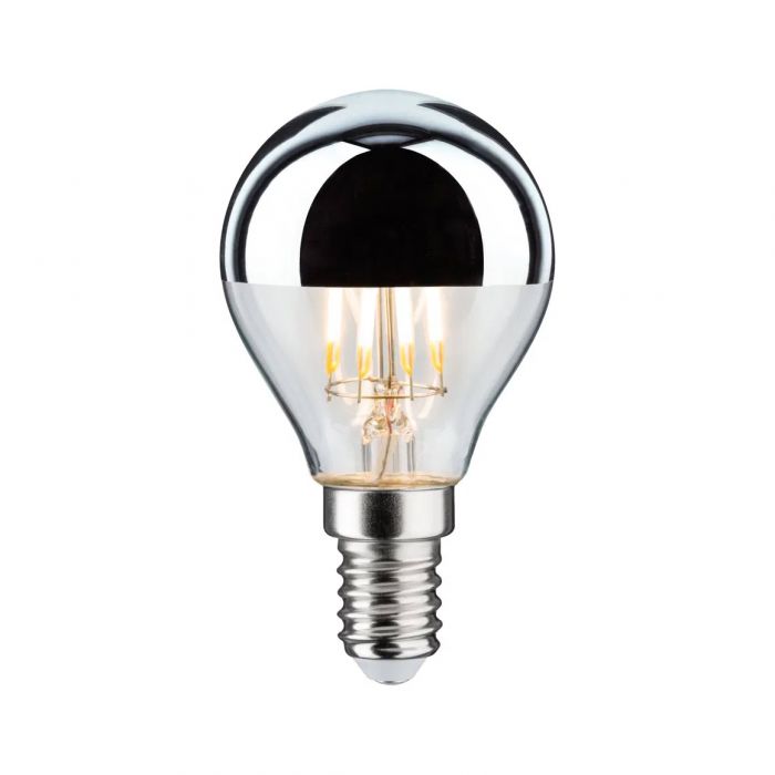 Ampoule LED sphérique E14 calotte argenté 4.8W Equivalence Halo 40W  2700K Non dimmable