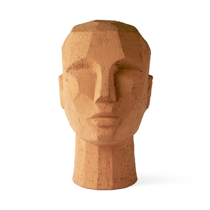 Abstract head sculpture terracotta