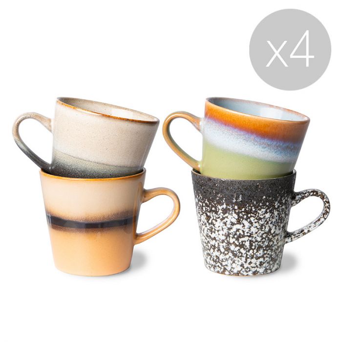 70s ceramics: americano mugs (Lot de 4)
