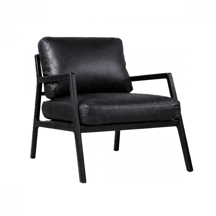 Osaka fauteuil - Noir / Cuir Sorensen Noir (Outlet)