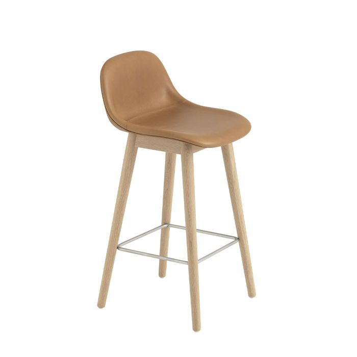 Fiber chaise de bar - piètement bois