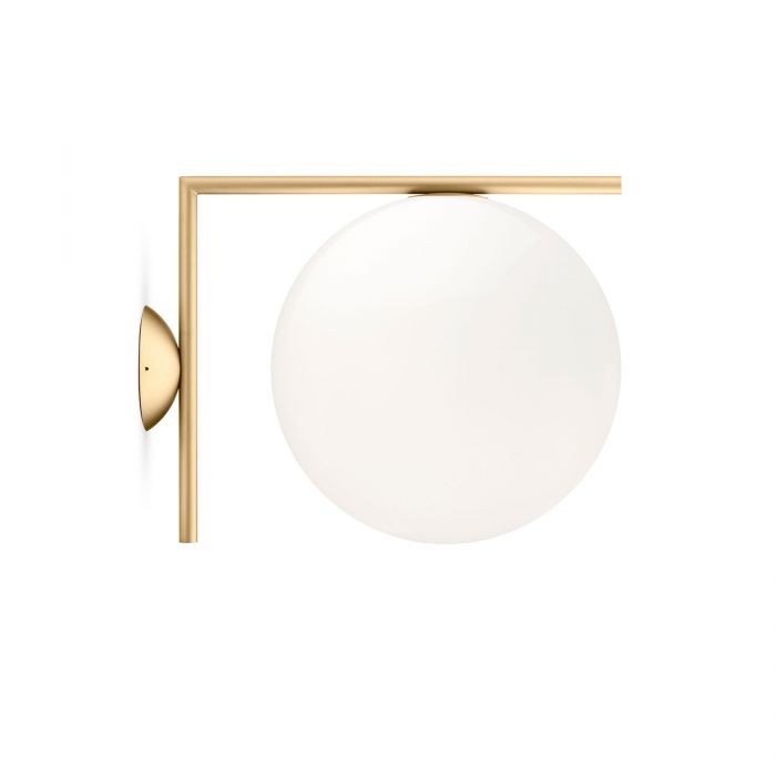 Plafonnier triple globe en verre et laiton TALÍ - Inspiration FLOS IC