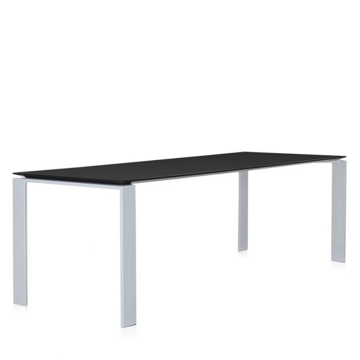 Table Four Plateau Laminé L 223 cm - Plateau Noir / Piètement Aluminium (Outlet)
