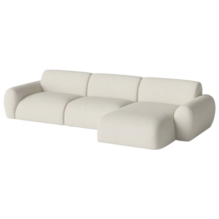 Nuvol - Canapé composition 3 modules avec petit angle méridienne