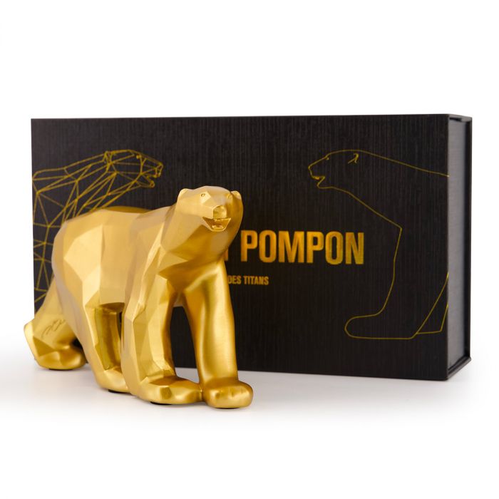 pompon - Figurine - Gold Ours Blanc - Résine