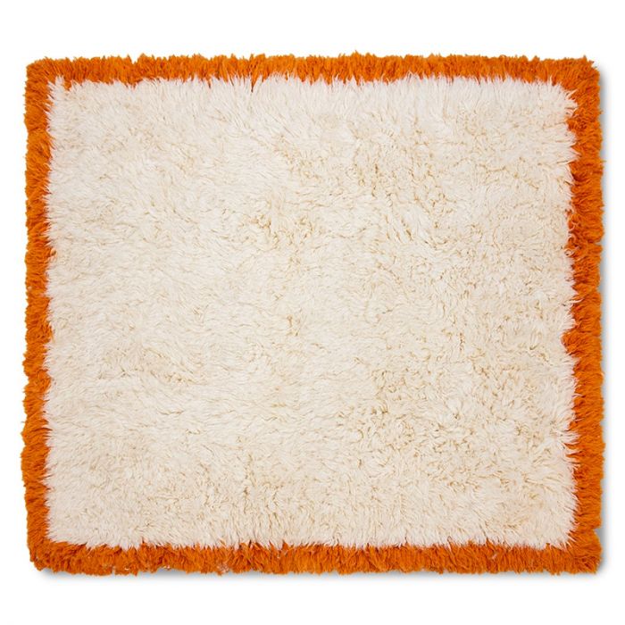 Fluffy Square Rug Retro Summers 