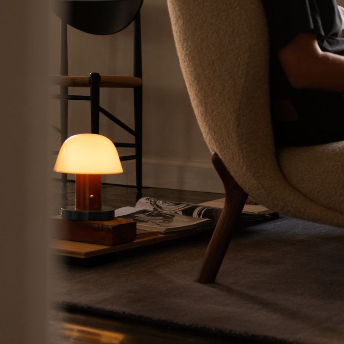 SETAGO Lampe sans fil LED rechargeable avec variateur H22cm bleu et sable &  Tradition - LightOnline