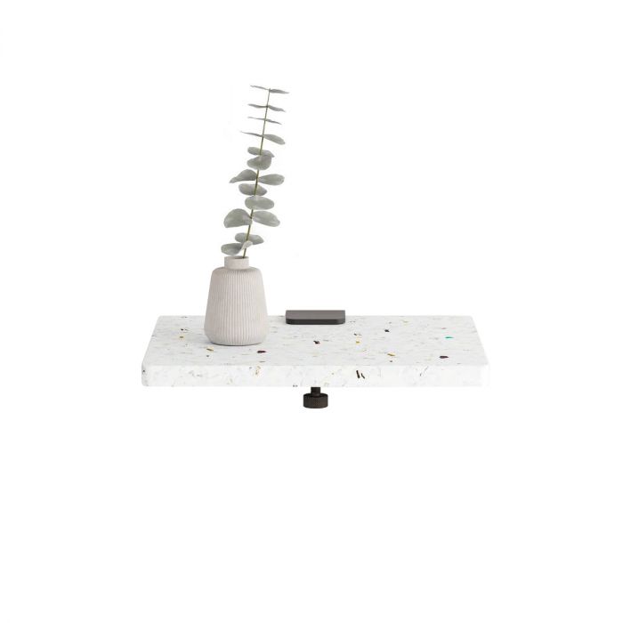 Table de chevet en plastique recyclé blanc Venezia