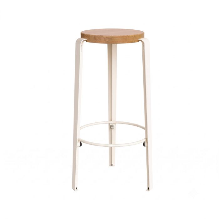 Tabouret Big Lou chêne - blanc nuage