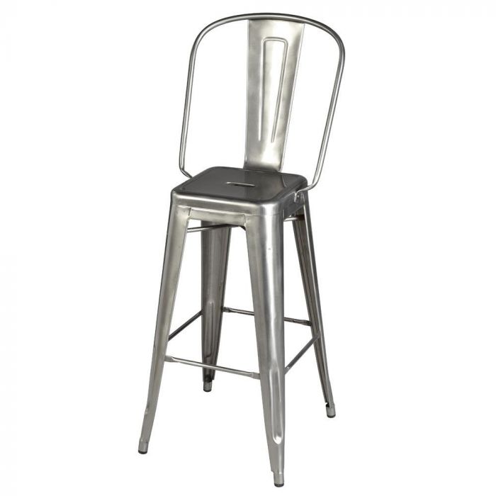 Tabouret H75 grand dossier - brut verni brillant