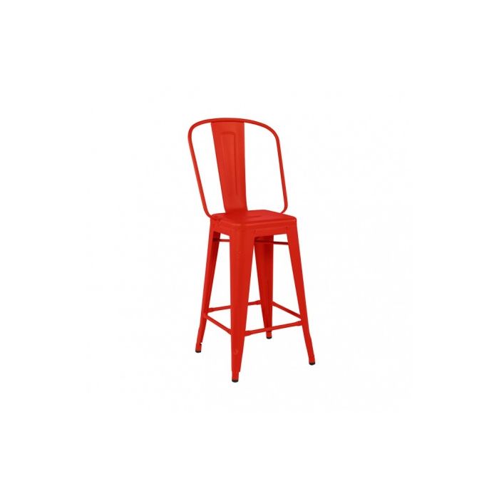 Tabouret H75 - Grand dossier - Rouge Carmin (Outlet)