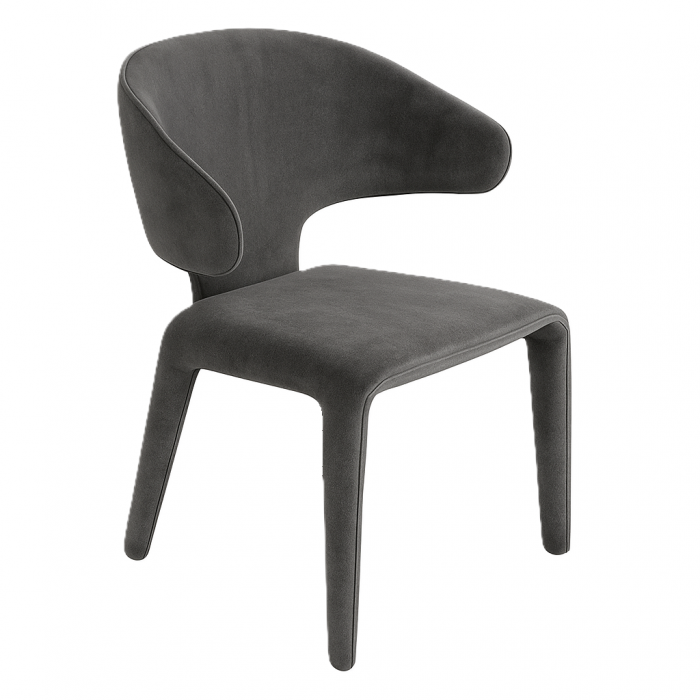 Fauteuil Toro - Velours Gris foncé (Outlet)