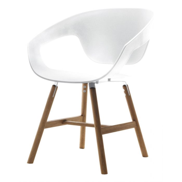 VAD Wood fauteuil bois / Blanc