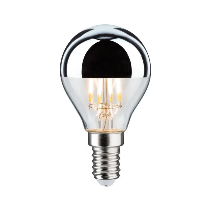 Ampoule LED sphérique E14 calotte argenté 4.8W Equivalence Halo 40W  2700K Non dimmable