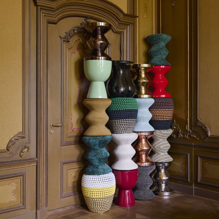 Tabouret Zig Zag métal