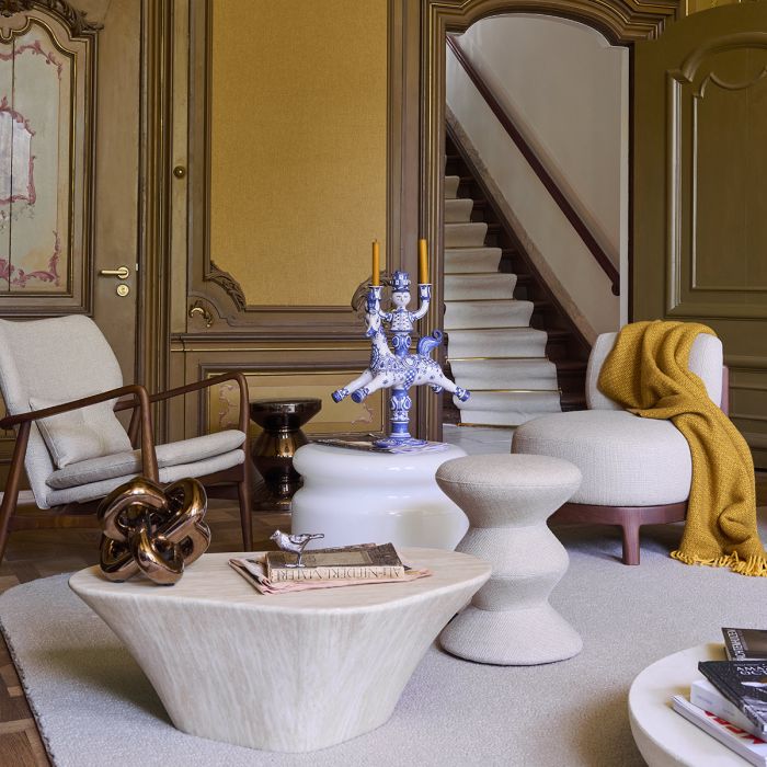 Tabouret Zig Zag métal