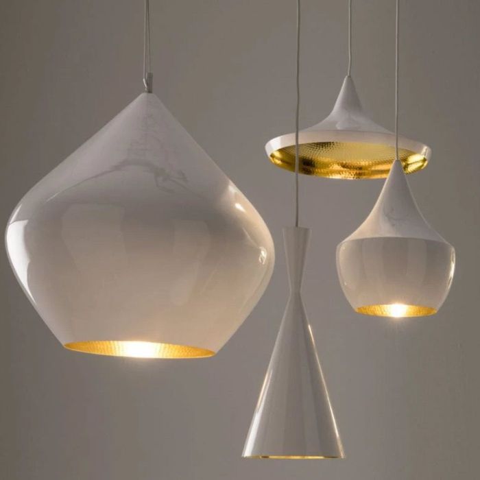 Suspension Beat Light Tall LED - Blanc / Laiton (Outlet)