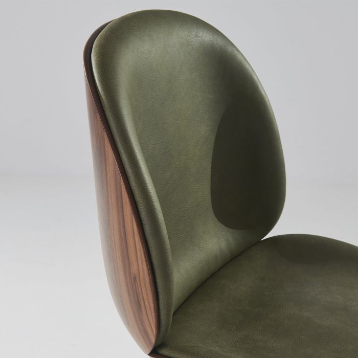 Chaise Beetle Dining - 3D Veneer - Front Upholstered