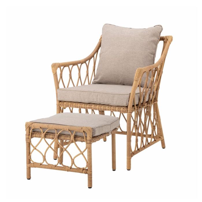 Chaise lounge avec tabouret Belluce