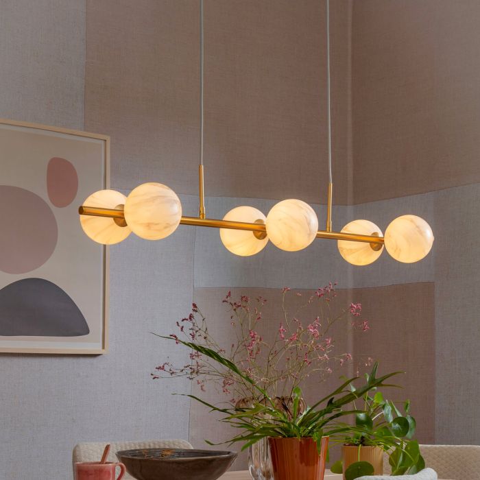 Carrara - Suspension 6 globes