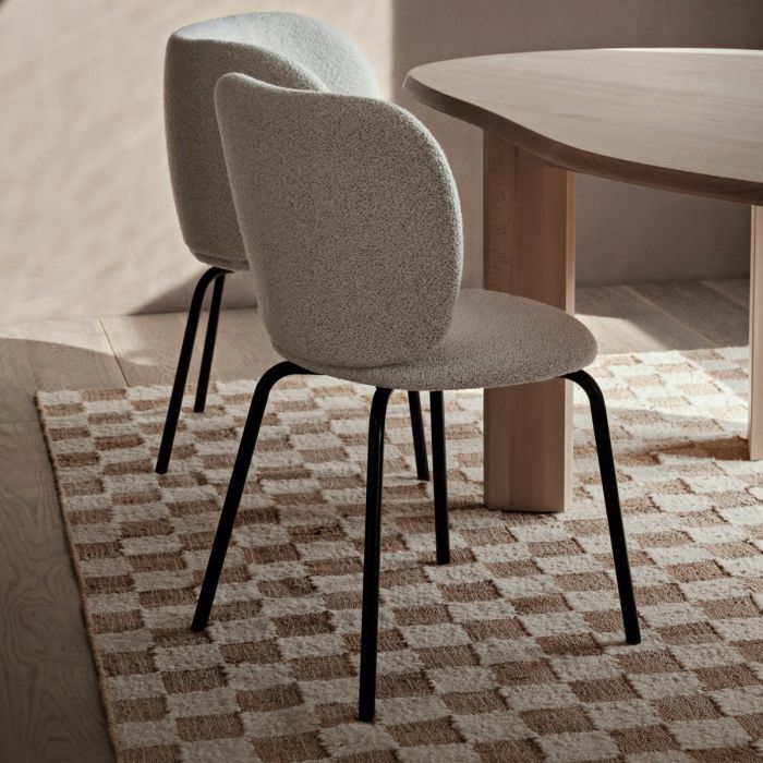 Check wool jute rugs