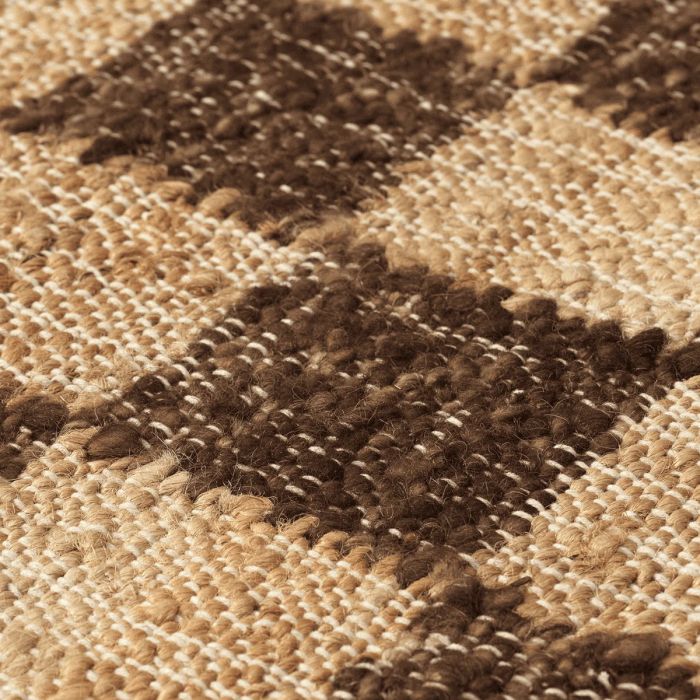 Check wool jute rugs