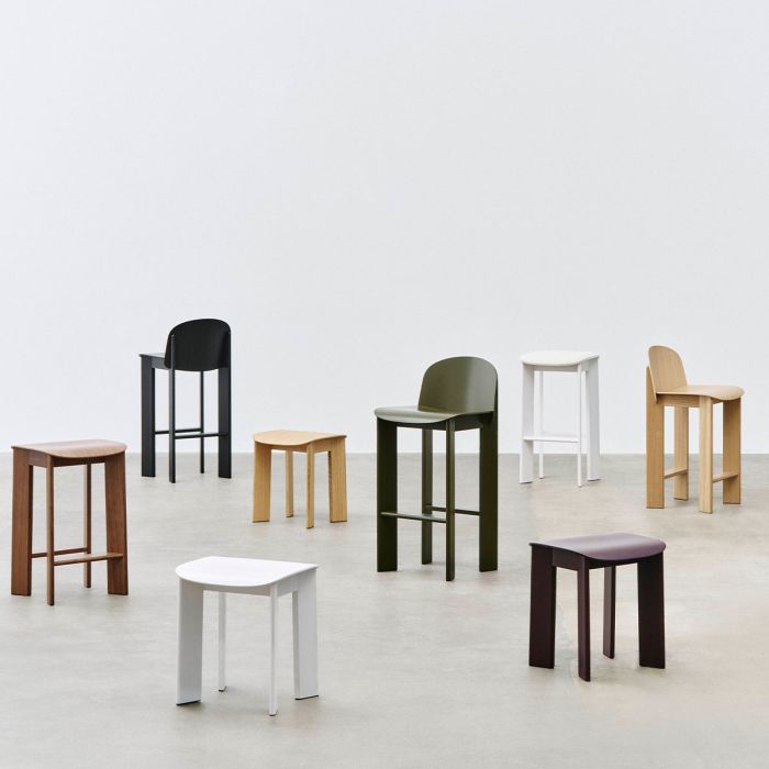 Tabouret de bar rembourré Chisel 30 - Tissus