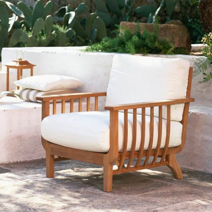 Fauteuil lounge Chelsea en teck