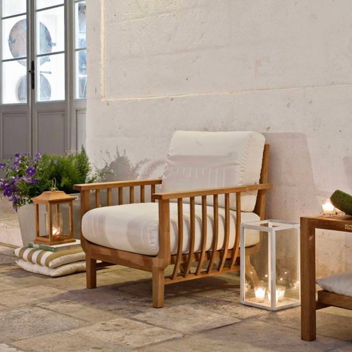 Fauteuil lounge Chelsea en teck