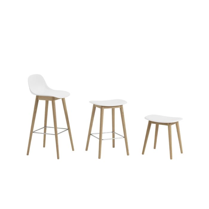 Tabouret Fiber - piètement bois