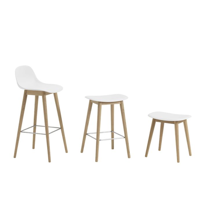 Tabouret de bar Fiber - piètement bois