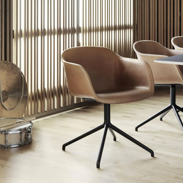 Fauteuil Fiber Base Pivot - Cuir