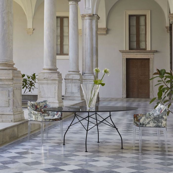 Table Glossy marble ronde