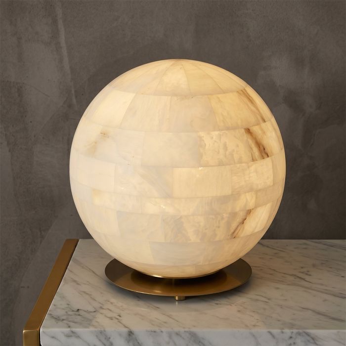 Lampe de table Luna albâtre 