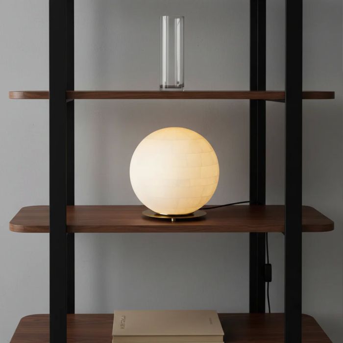 Lampe de table Luna albâtre 