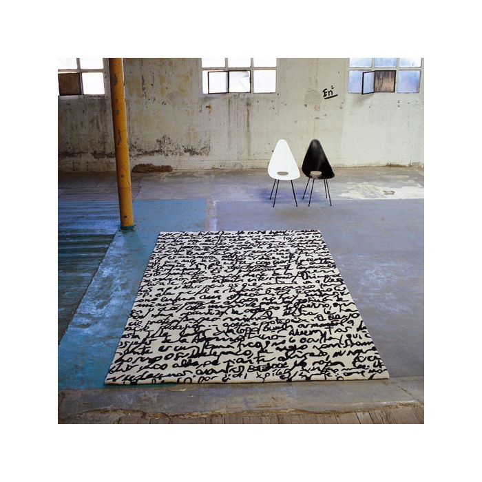 Tapis Black on white - Manuscrit