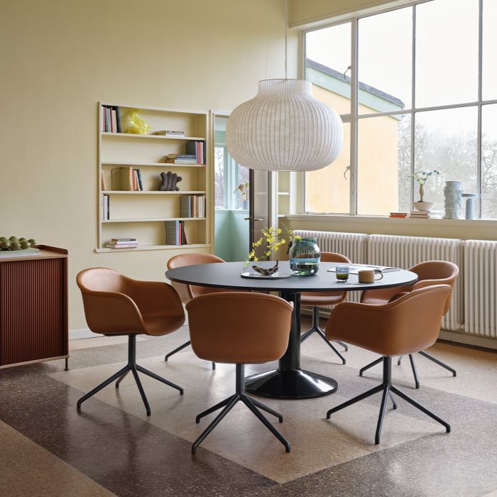 Fauteuil Fiber Base Pivot - Cuir