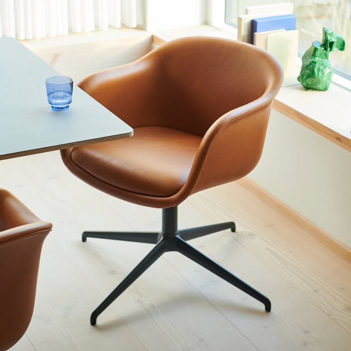 Fauteuil Fiber Base Pivot - Cuir