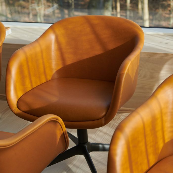 Fauteuil Fiber Base Pivot - Cuir