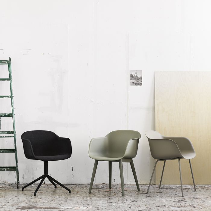 Fauteuil Fiber Base Pivot - Coque (plastique recyclé) 