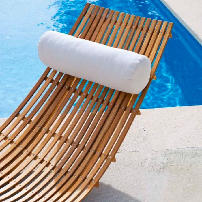 Chaise longue empilable Swing en teck