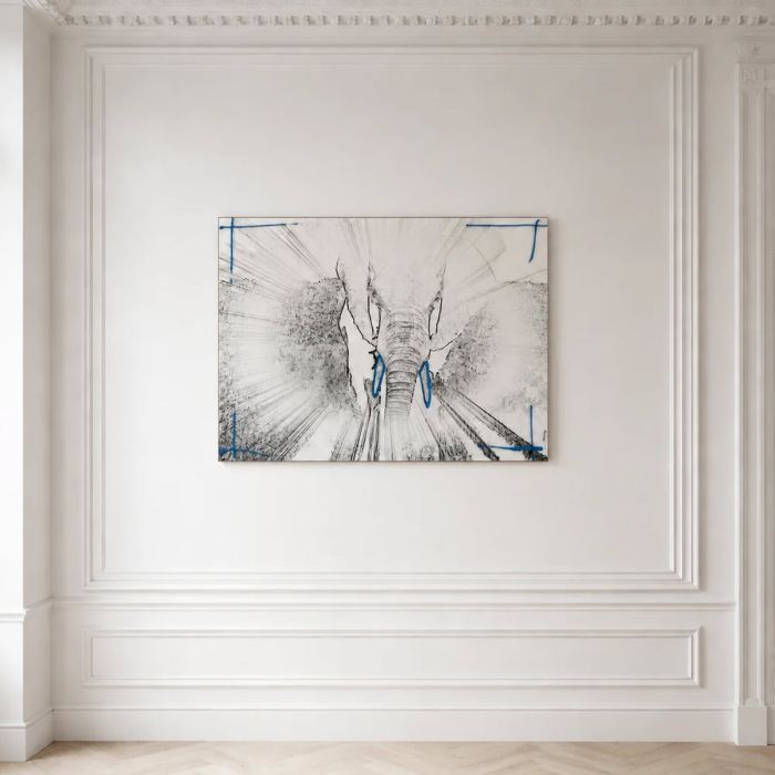 Tableau Elephant No ivory blue