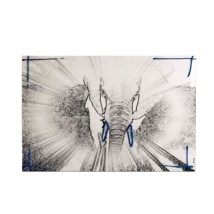 Tableau Elephant No ivory blue