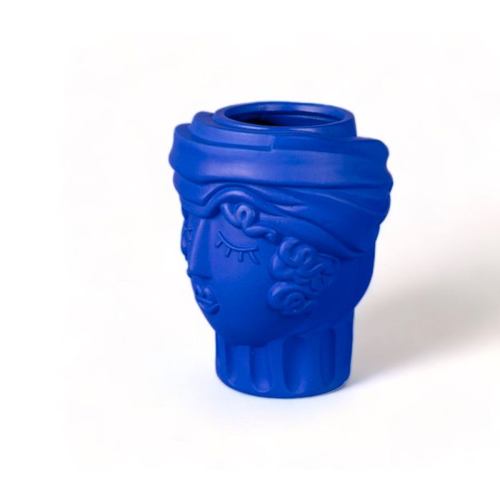 Vase terre cuite bleu